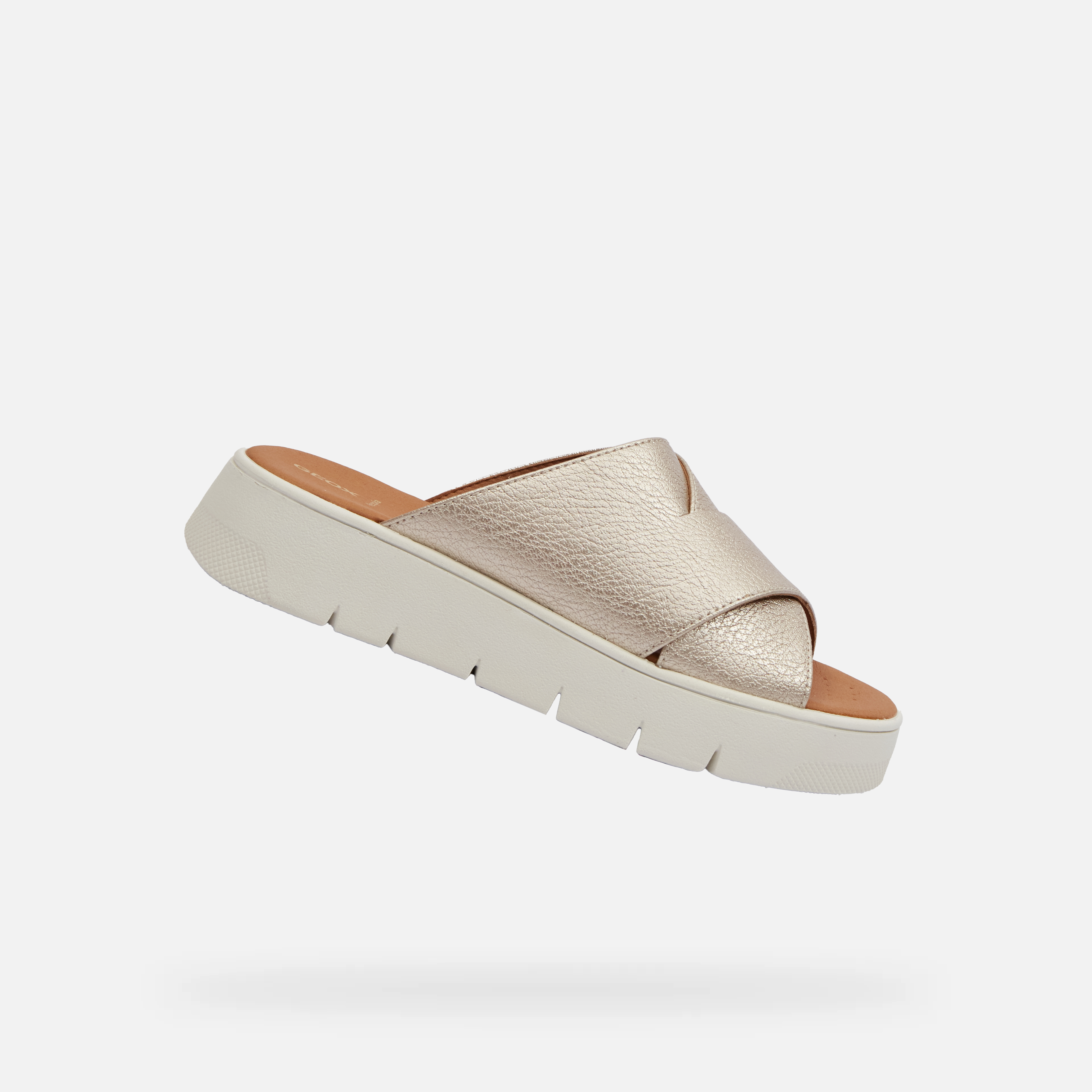 Gold womens slippers Geox - Womens