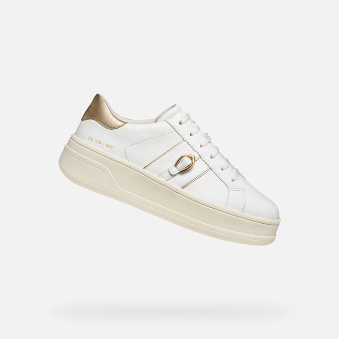 White womens sneakers Geox Spherica ECUB-2 - Womens