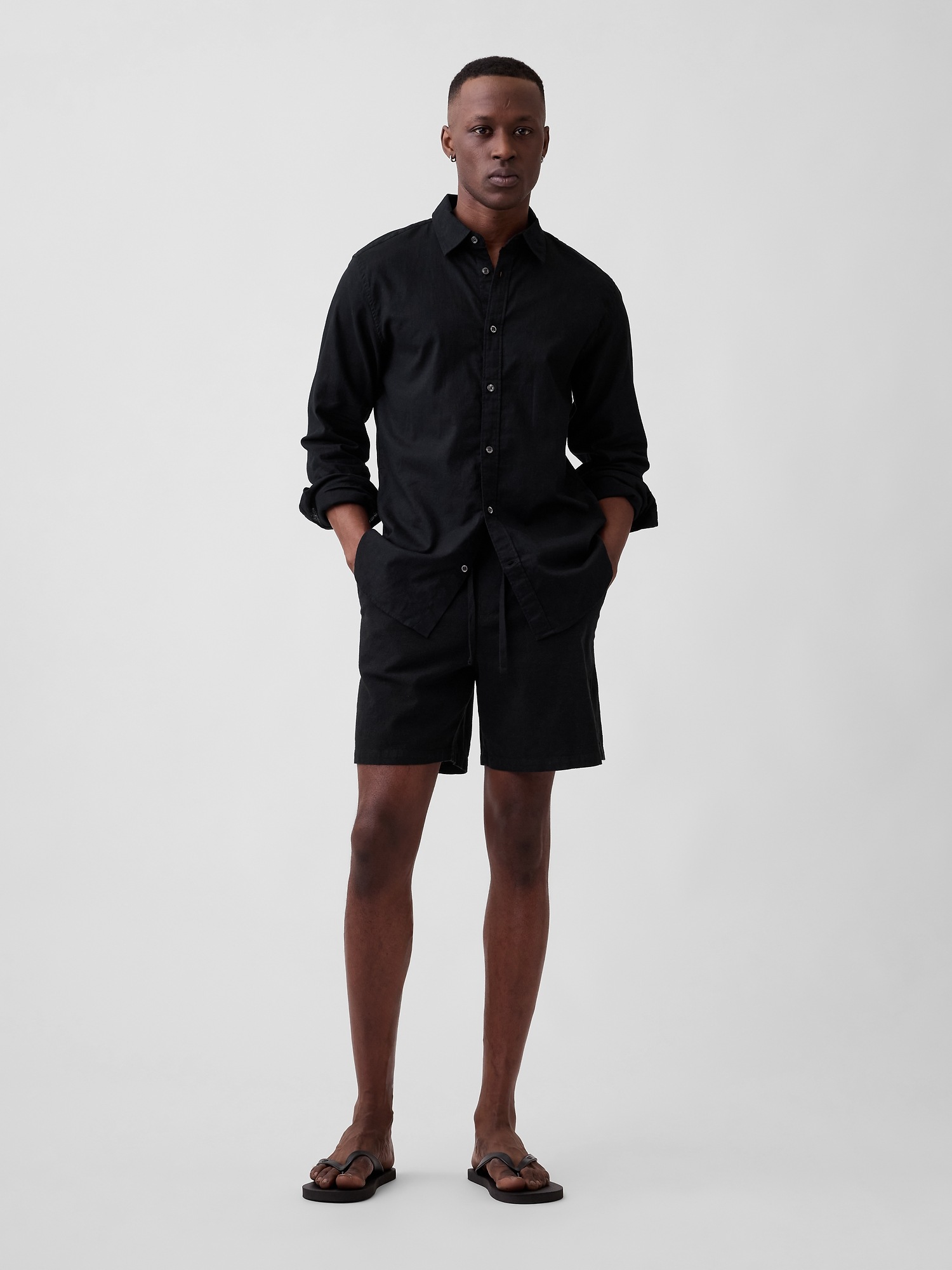 Pánské šortky ze lněné směsi