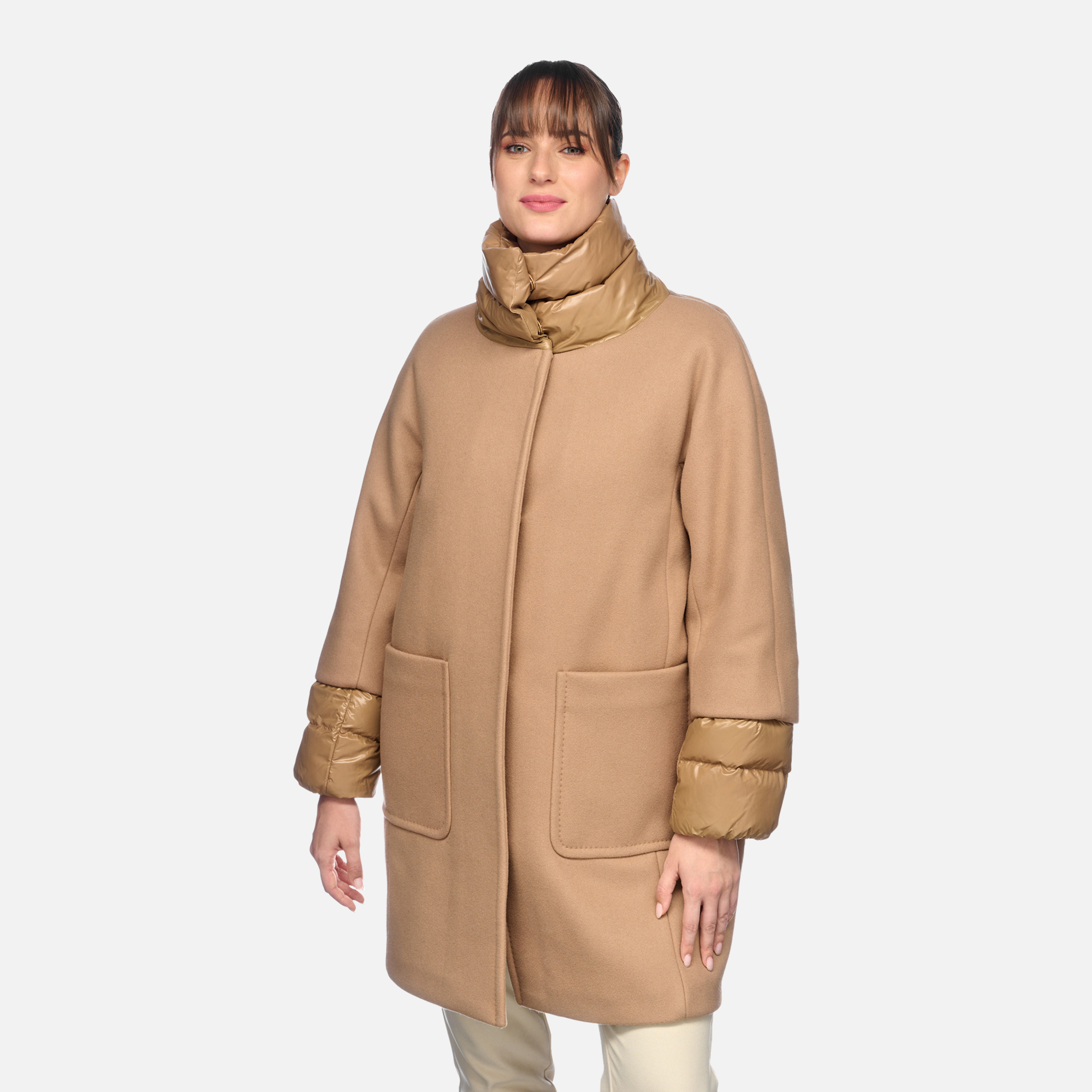 Brown women's coat Geox Diamanta - Women's