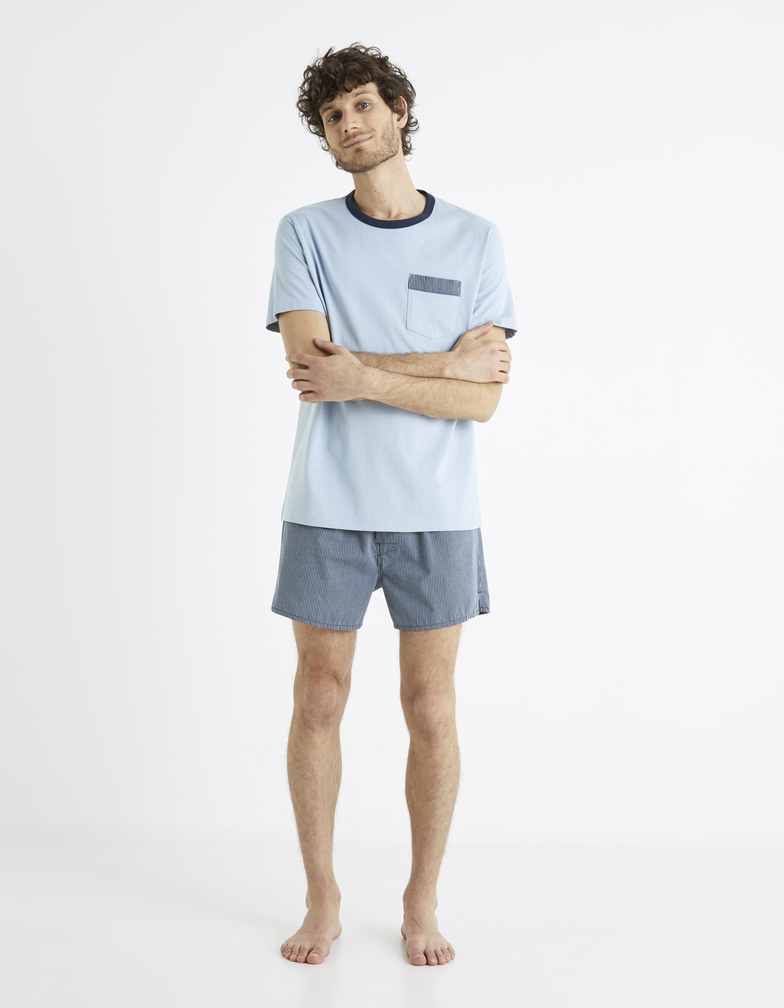 Pijamale pentru barbati Celio - albastru deschis, albastru