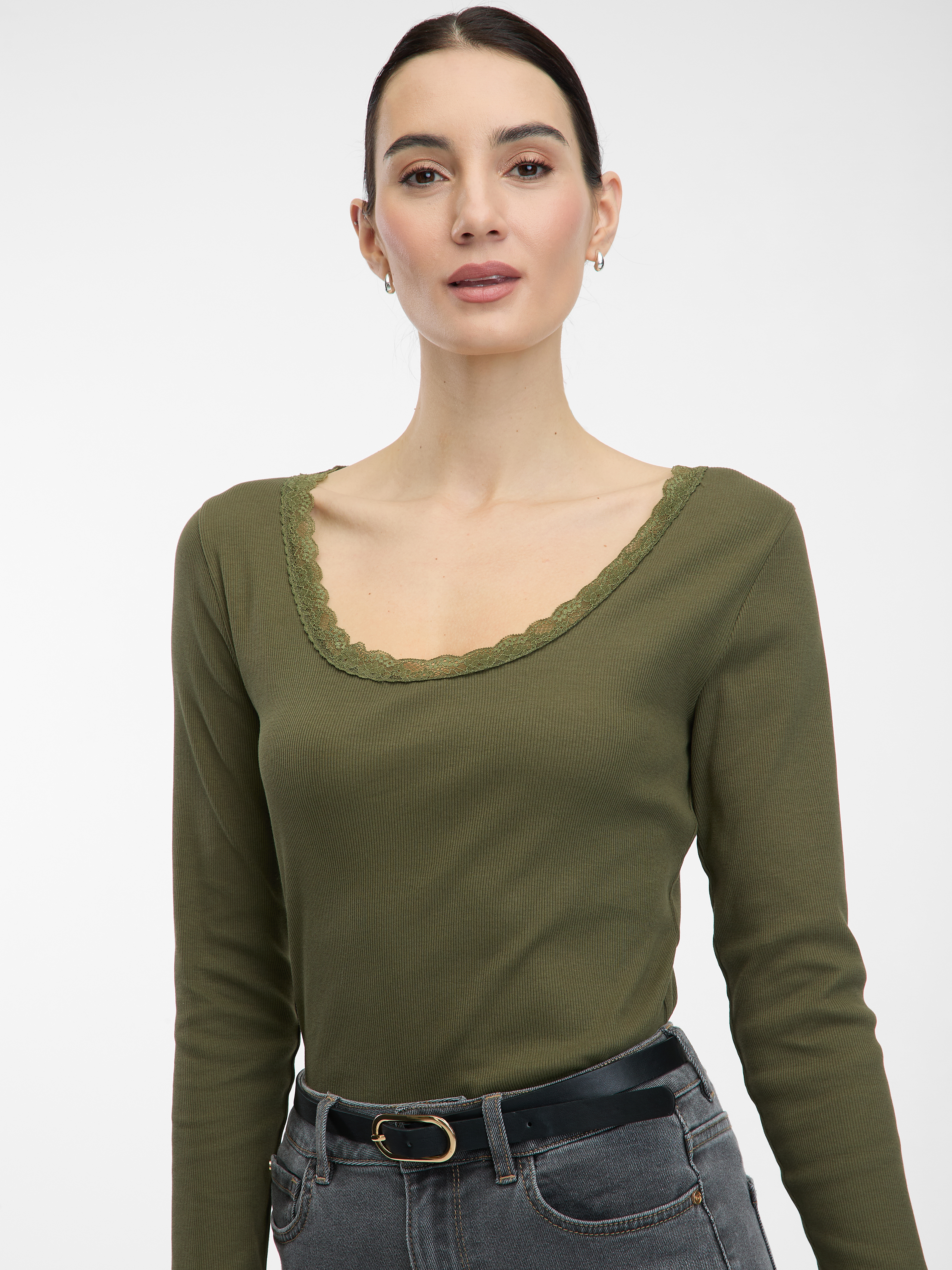 Women's Long Sleeve Khaki T-Shirt ORSAY - Women's