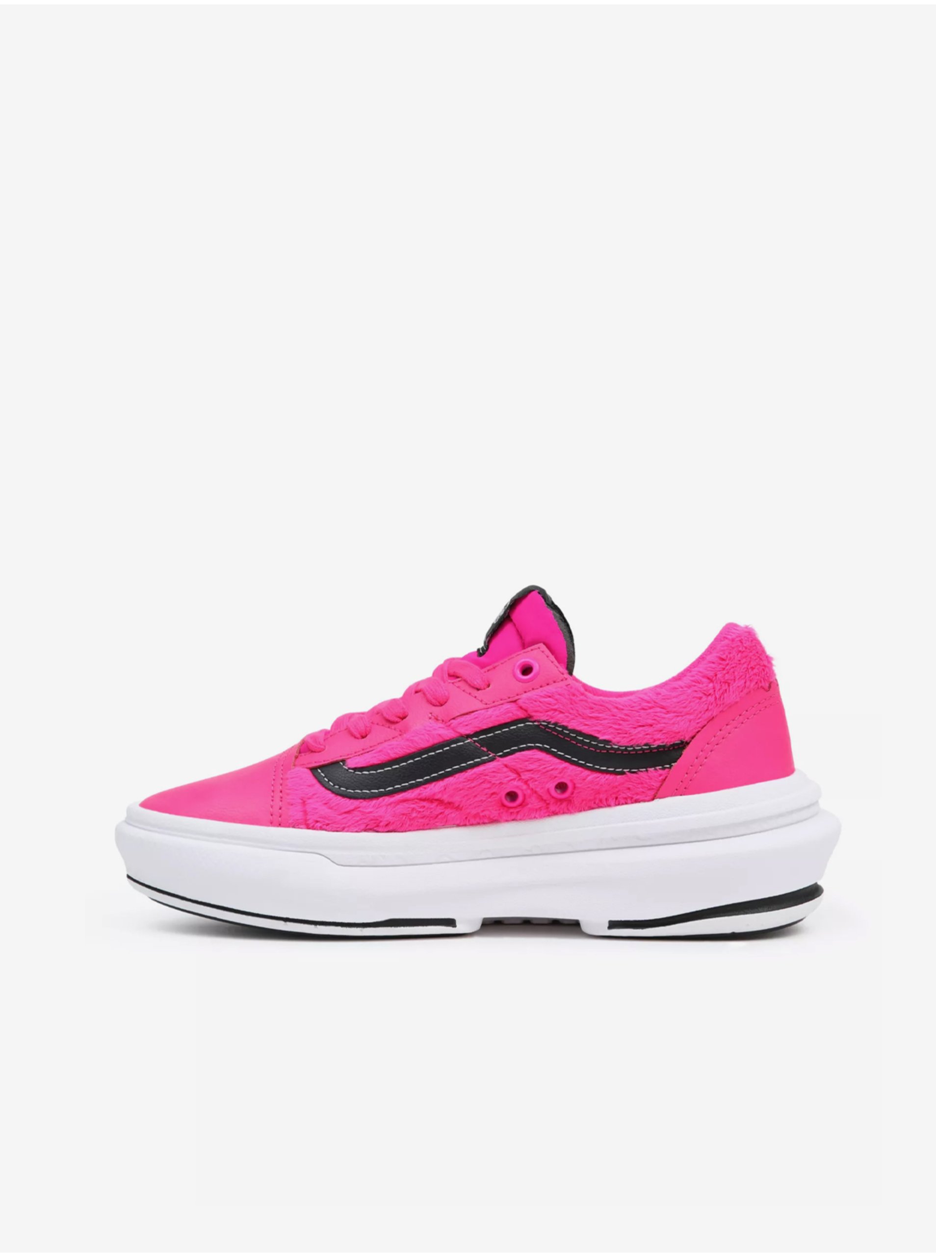 Neon Pink Women's Sneakers with Leather Details VANS - Women