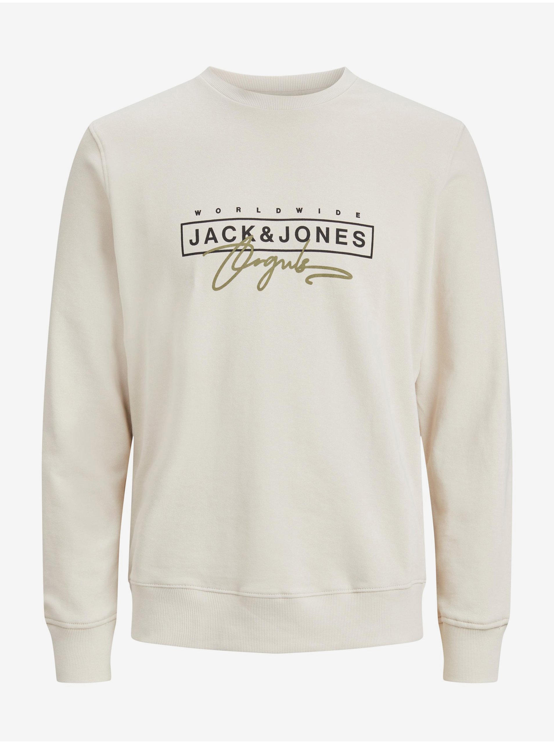Beige Mens Sweatshirt Jack & Jones Splash - Men - Other