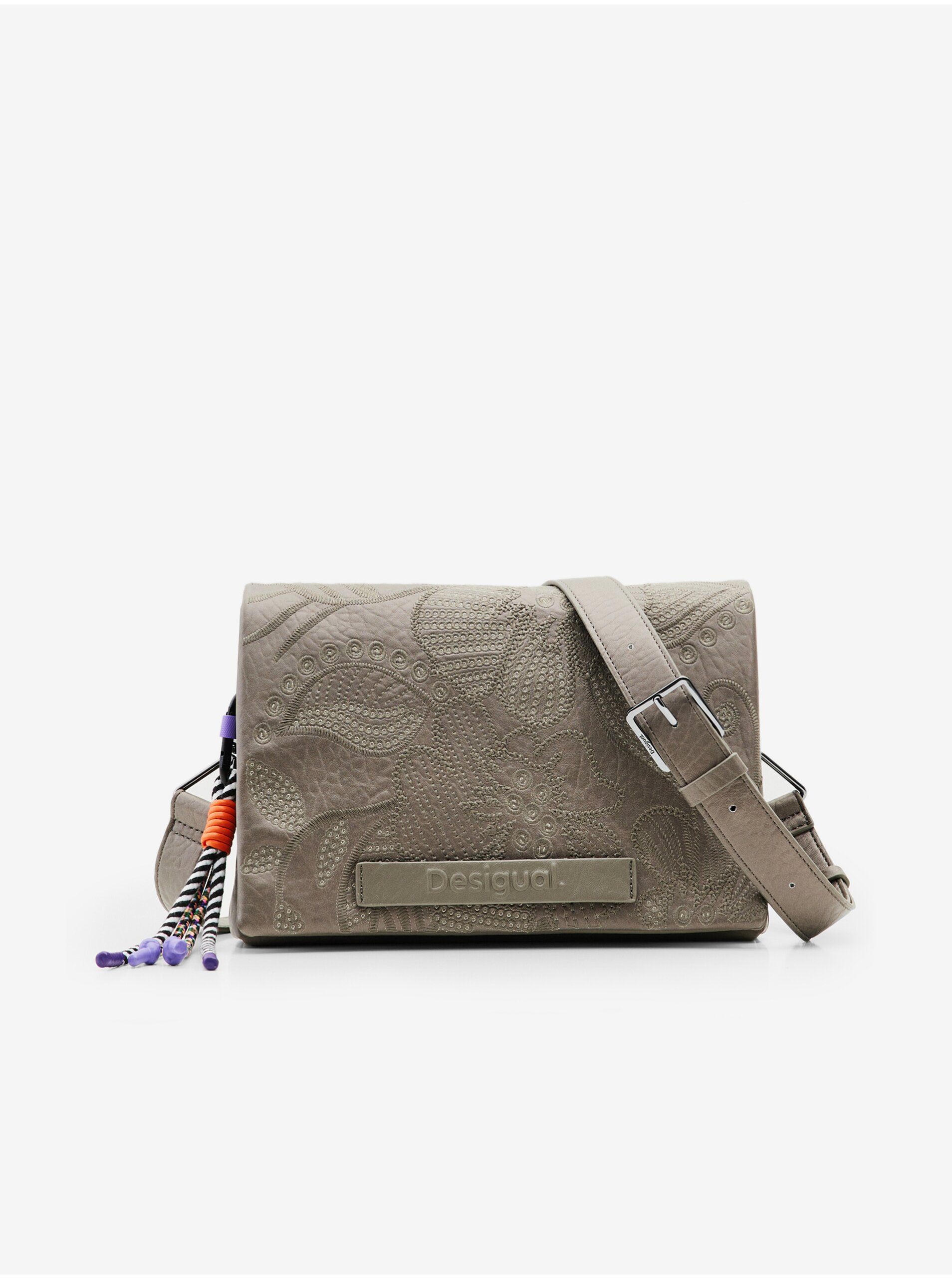 Khaki Ladies Patterned Handbag Desigual Alpha Dortmund Flap - Women