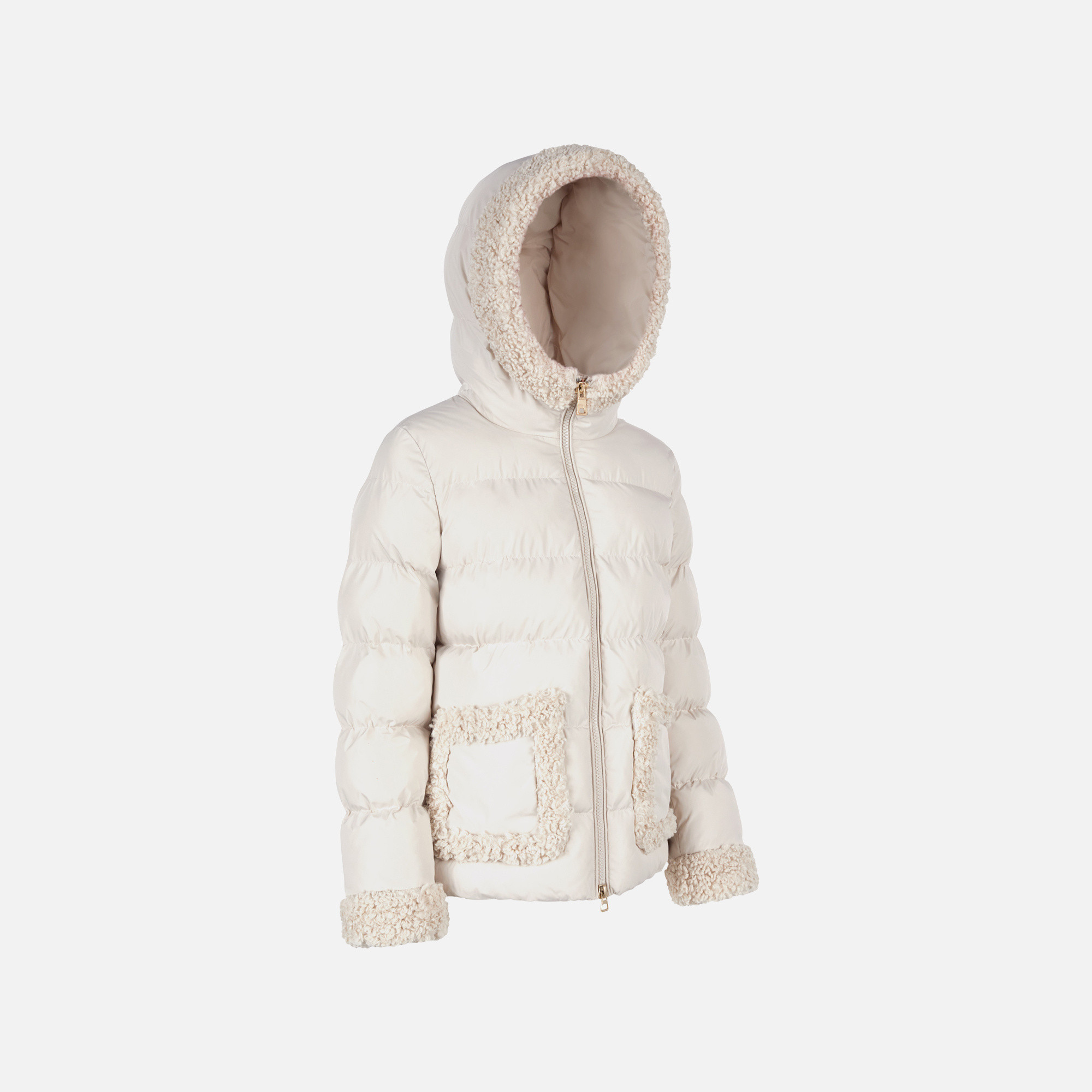Cream Women's Quilted Jacket Geox Vilde - Ladies