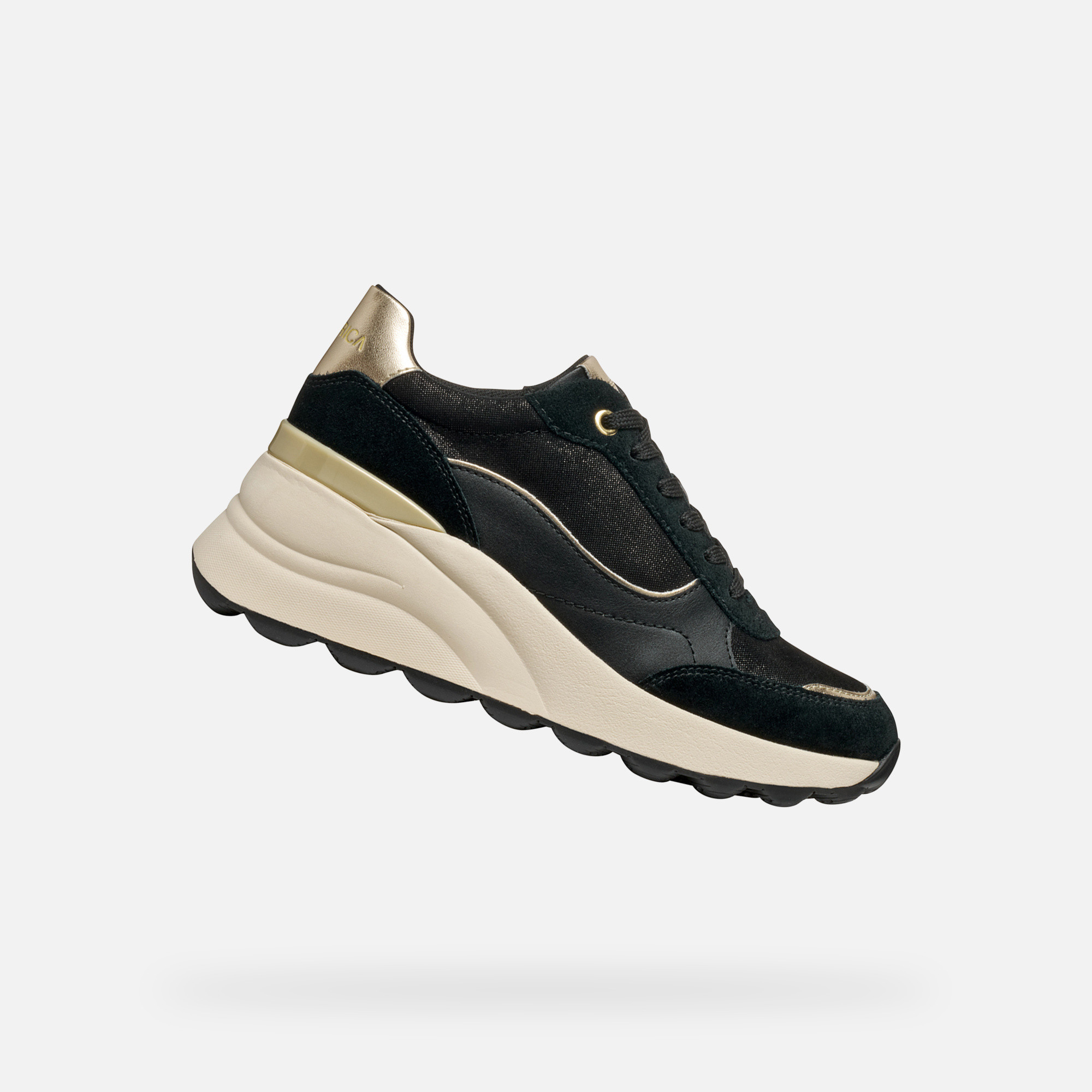 Black womens sneakers Geox Spherica EC13 - Womens