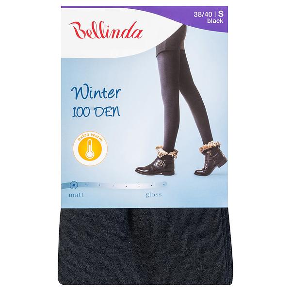 Černé dámské zimní hřejivé punčochové kalhoty 100 DEN Bellinda Winter
