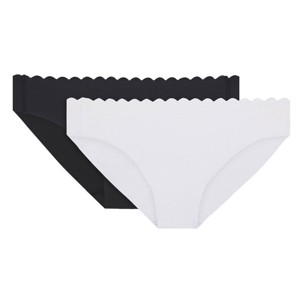 DIM BODY TOUCH COTTON SLIP 2x - Women's cotton panties 2 pcs - black - white