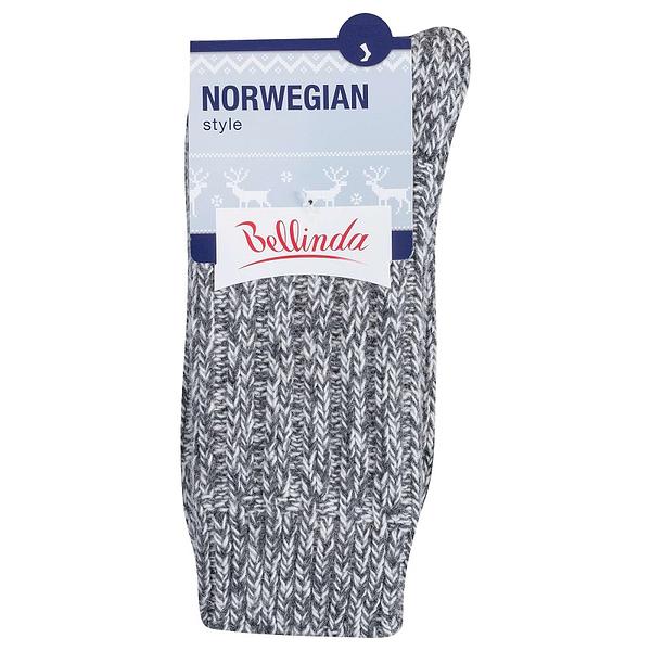 Bellinda NORWEGIAN STYLE SOCKS - Men&#039;s Norwegian Style Winter Socks - Grey