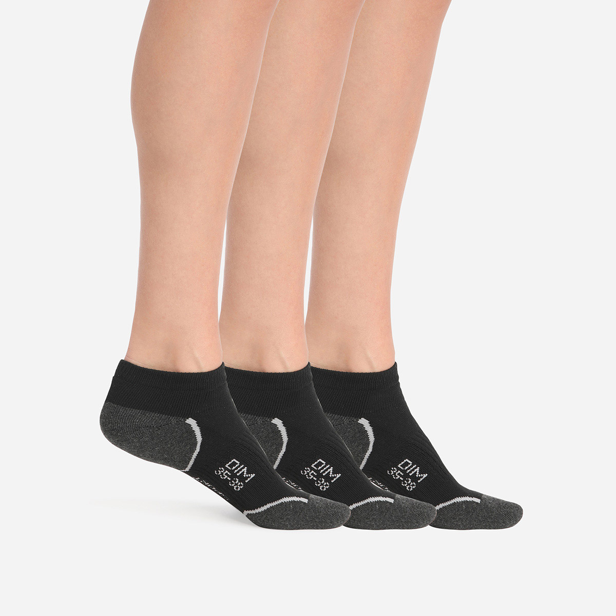 Sada tří dámských sportovních ponožek v černé barvě Dim SPORT IN-SHOE 3x