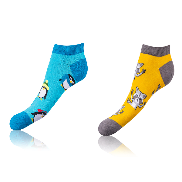 Bellinda 
CRAZY IN-SHOE SOCKS 2x - Dedoles Short Socks 2 Pairs - Yellow - Blue - White