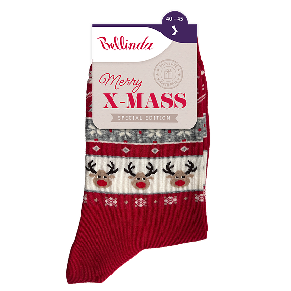 Bellinda XMASS SOCKS - Christmas Socks for the Whole Family - Red