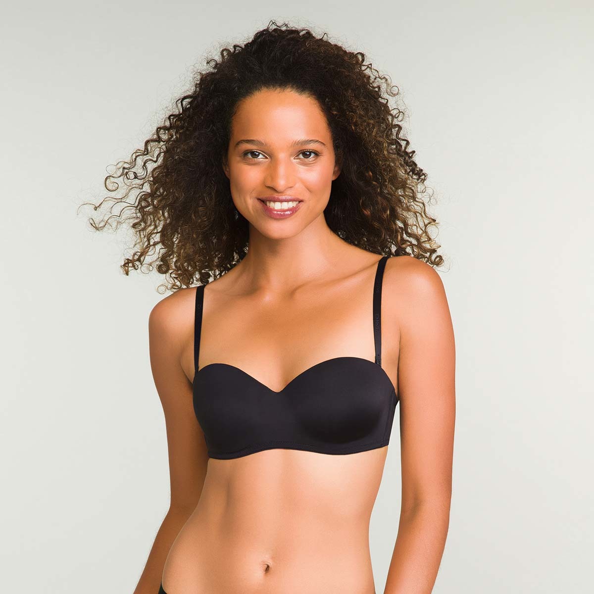 Černá dámská podprsenka bez kostic Dim WIREFREE STRAPLESS BRA