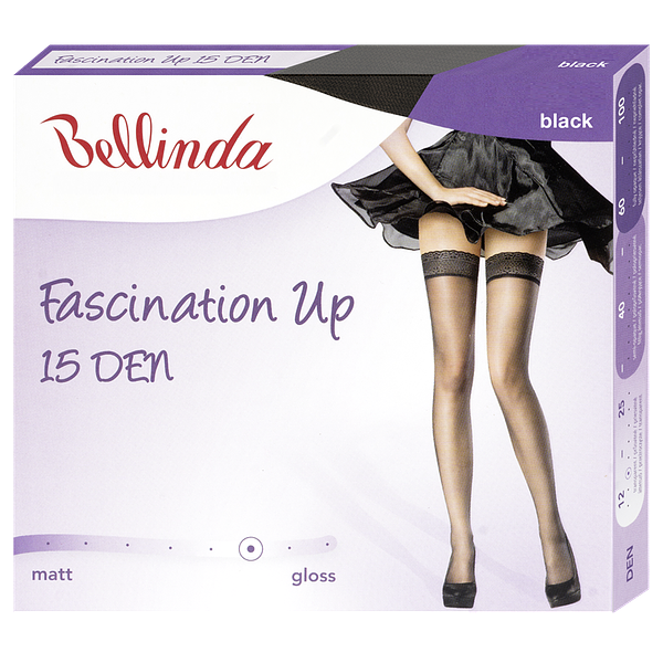 Bellinda FASCINATION UP 15 DAY - Transparent Shiny Self-Supporting Stockings - Black