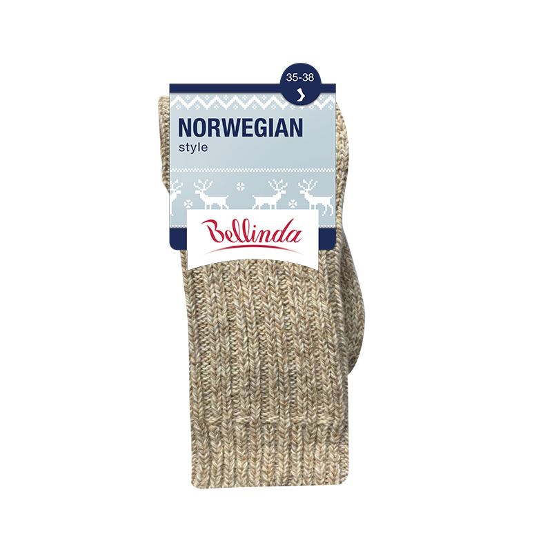 Bellinda 
NORWEGIAN STYLE SOCKS - Men's Norwegian Style Winter Socks - Grey