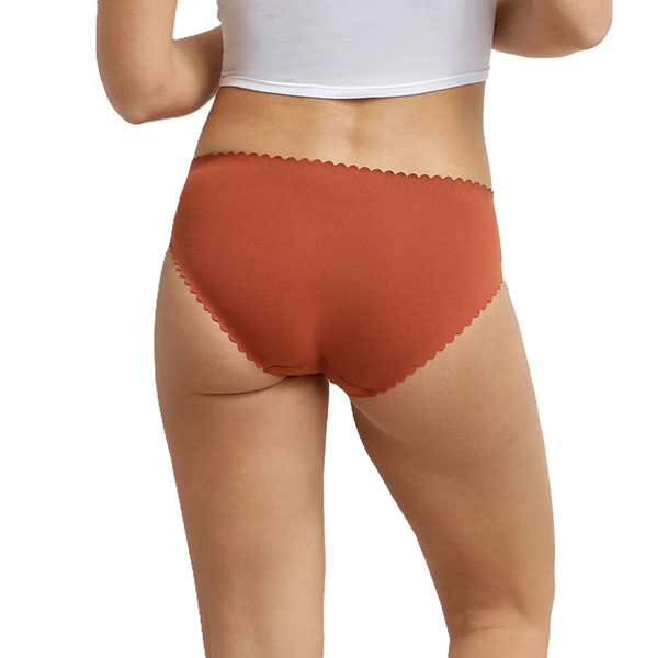 DIM BODY TOUCH MIDI BRIEF 2x - Dámske ponožky 2 ks - tehlová - biela