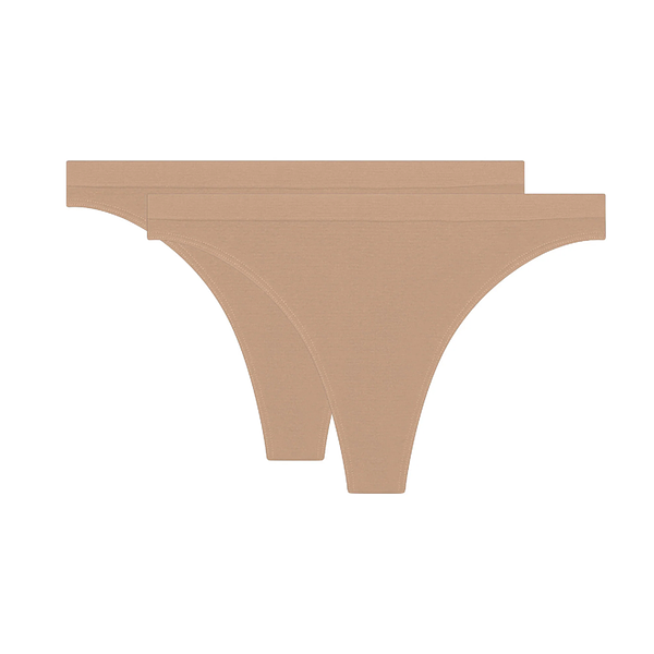 DIM SEAMLESS THONG 2x - Women&#039;s Seamless Thong 2 pcs - Nude