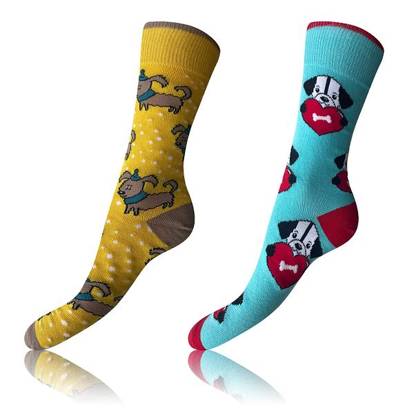 Bellinda 
CRAZY SOCKS 2x - Veselé ponožky 2 páry - svetlo modrá - žltá