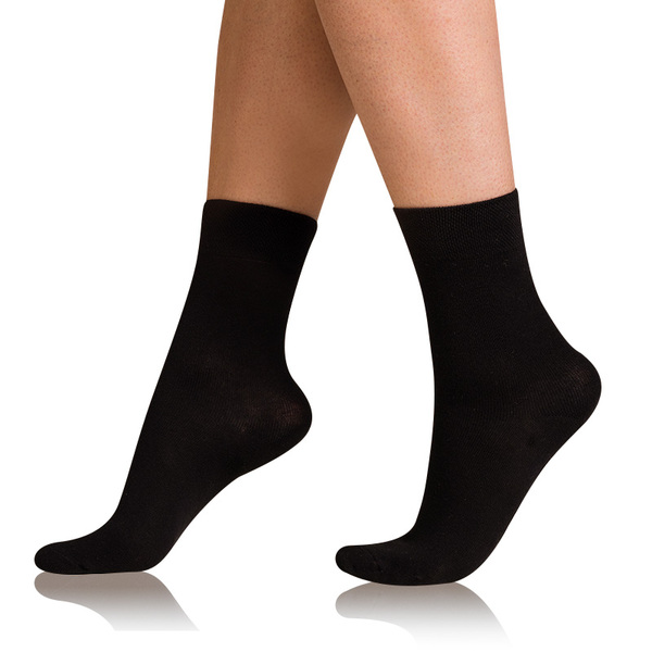 Bellinda 
COTTON COMFORT SOCKS - Dámske bavlnené ponožky s pohodlným lemom - čierna