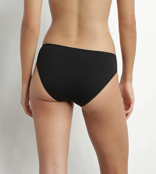 DIM GENEROUS COTTON BIO SLIP - Dámske nohavičky z bio bavlny - čierna