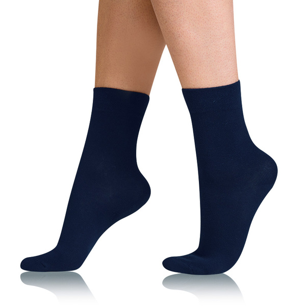 Levně Bellinda 
COTTON COMFORT SOCKS - Women's cotton socks with comfortable hem - dark blue