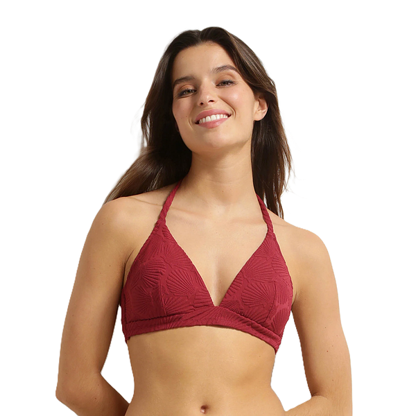 DIM SWIMWEAR SHELL TRIANGLE BRA - dámske plavky, tmavočervené