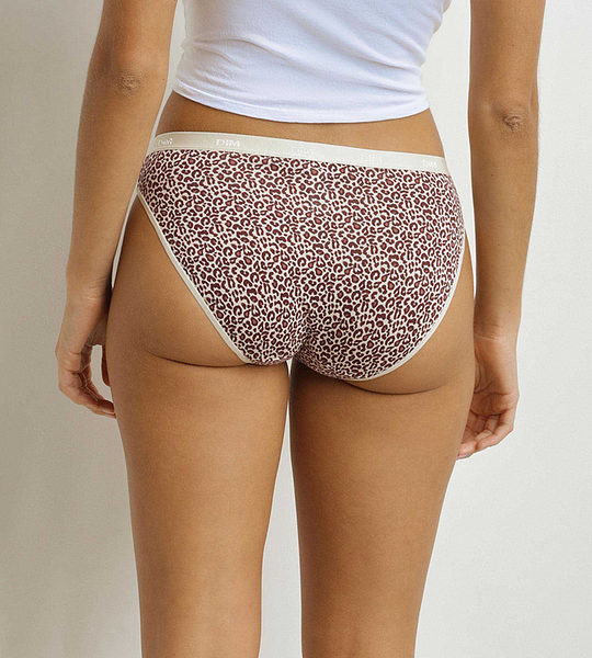 DIM LES POCKETS COTTON SLIP 3x - Women's cotton panties 3 pcs - light brown - cream