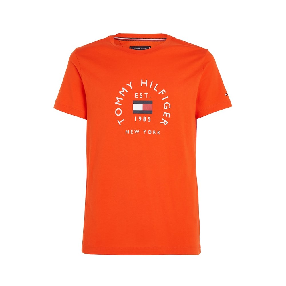 Tommy Hilfiger Tričko - HILFIGER FLAG ARCH TEE Oranžové