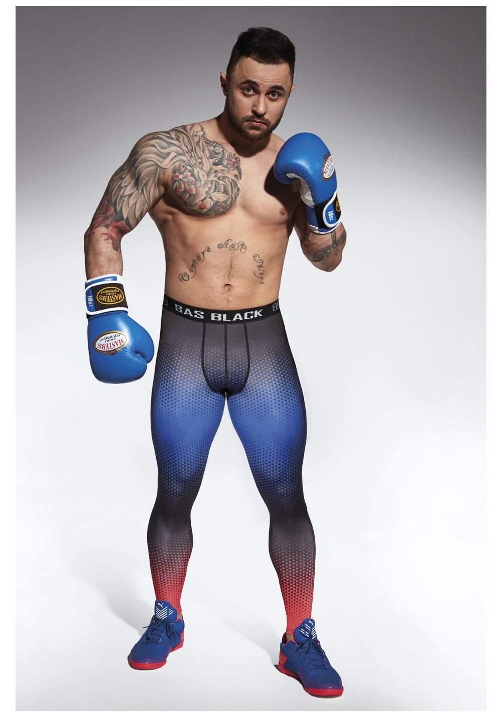 Levně Bas Bleu QUANTUM men's functional leggings with welt at the waist