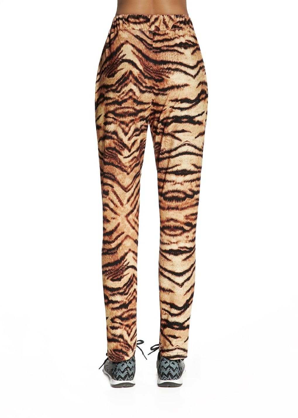 Pantaloni de trening Bas Bleu pentru femei COOL cu picior drept și animal print