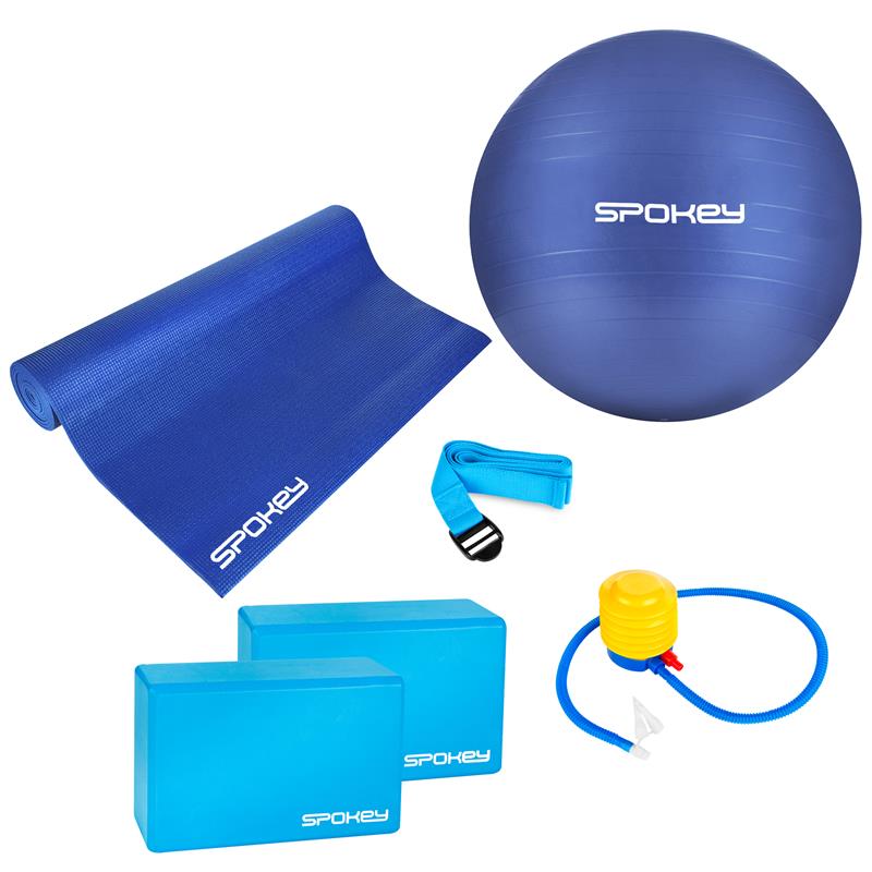 Spokey ASTEYA Yoga set - mat   gymnastic ball incl. pump   block   belt