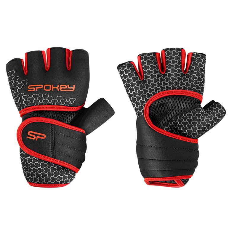 Spokey LAVA Neoprene fitness gloves, black-red, vel. M