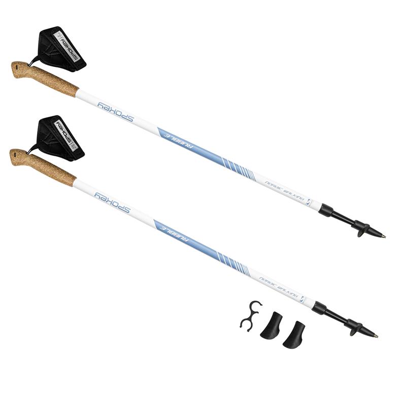 Happy Socks RUBBLE Nordic Walking Clubs, 2-piece, Antishock system, white-blue