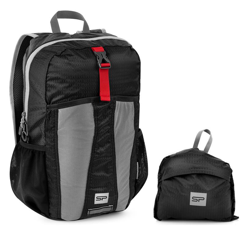 Spokey HIDDEN PEAK Backpack Folding 18 L, Clear-red