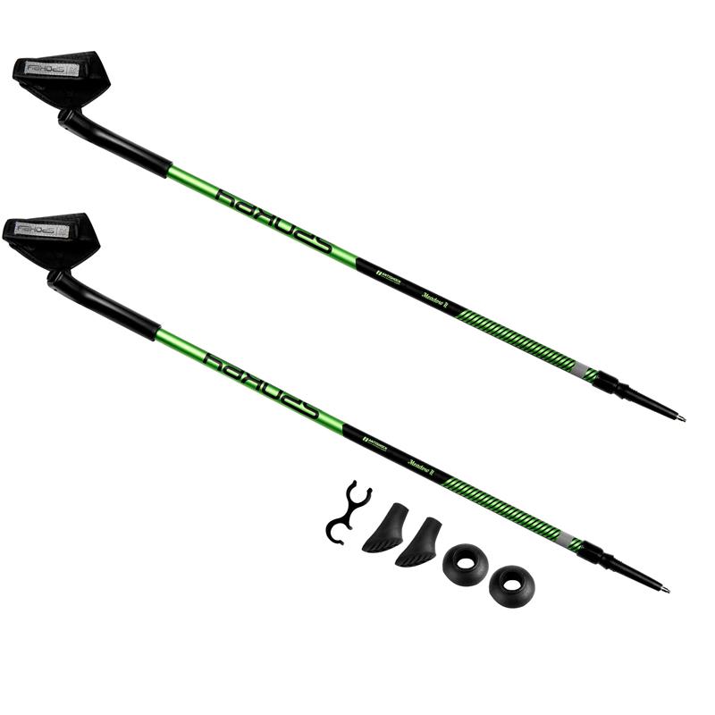 Spokey MEADOW II Hole Nordic Walking 2-dielne, anti-shock system, clear-green