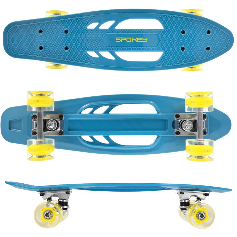 Spokey FISH Pennyboard With LED Illuminated Wheels, Blue