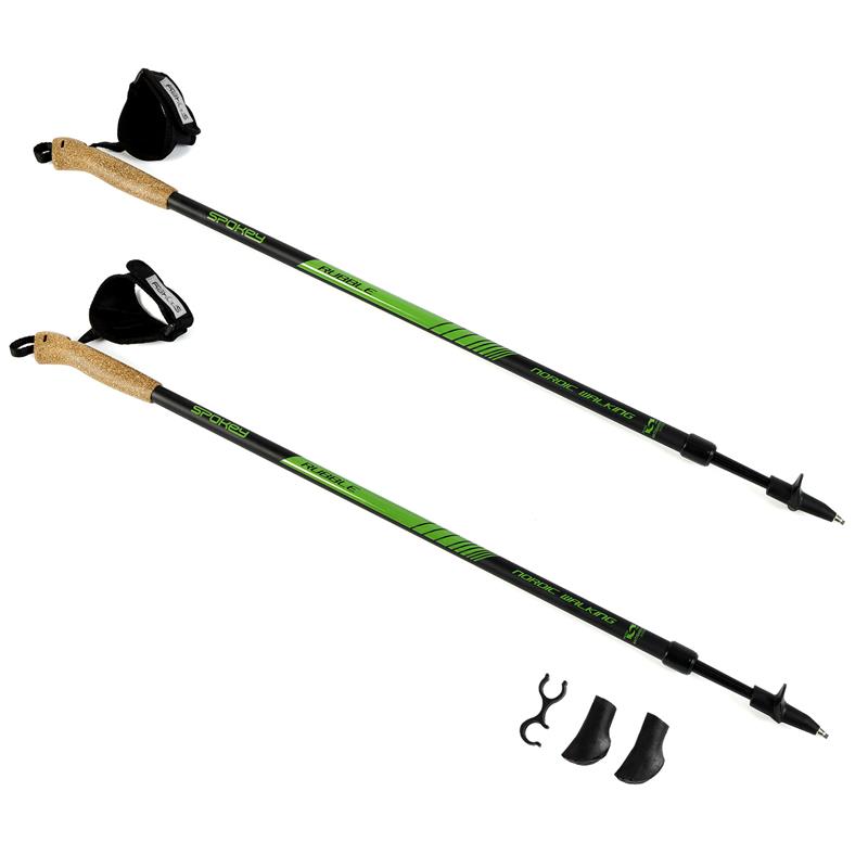 Happy Socks RUBBLE Nordic Walking Sticks, 2-piece, Antishock system, black-green