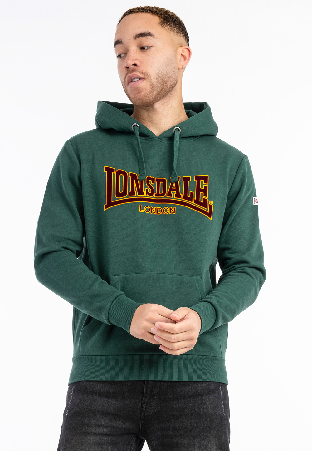 Lonsdale Mens hooded sweatshirt slim fit