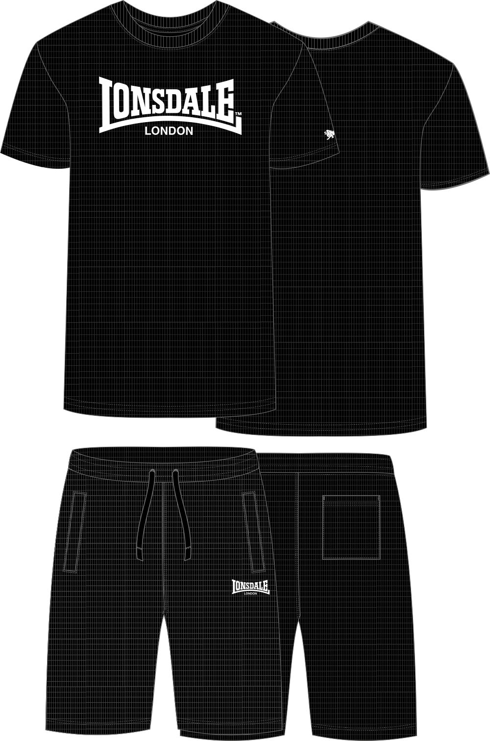 Комплект от мъжка тениска и шорти Lonsdale