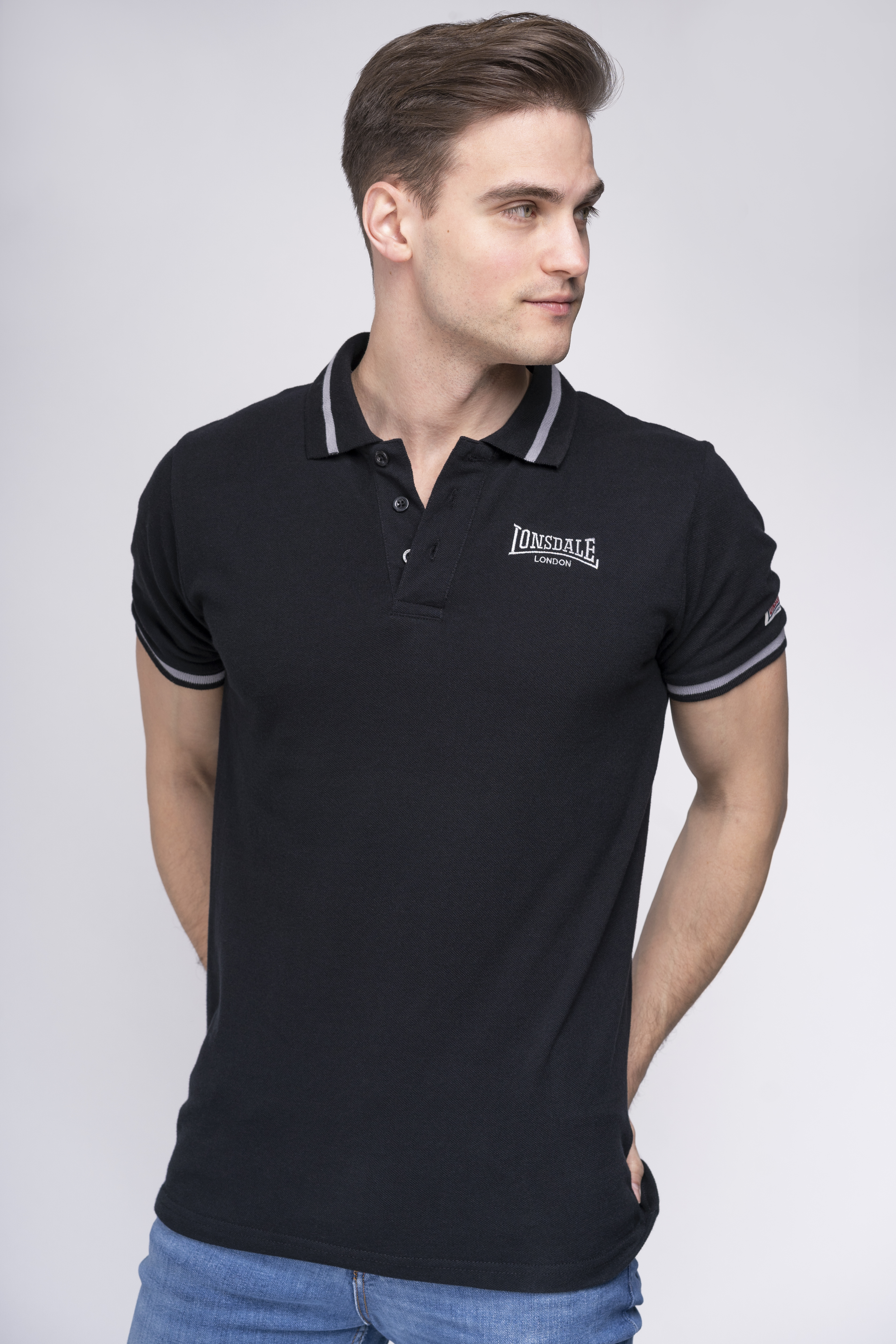 Pánske polo Lonsdale 113923-Black