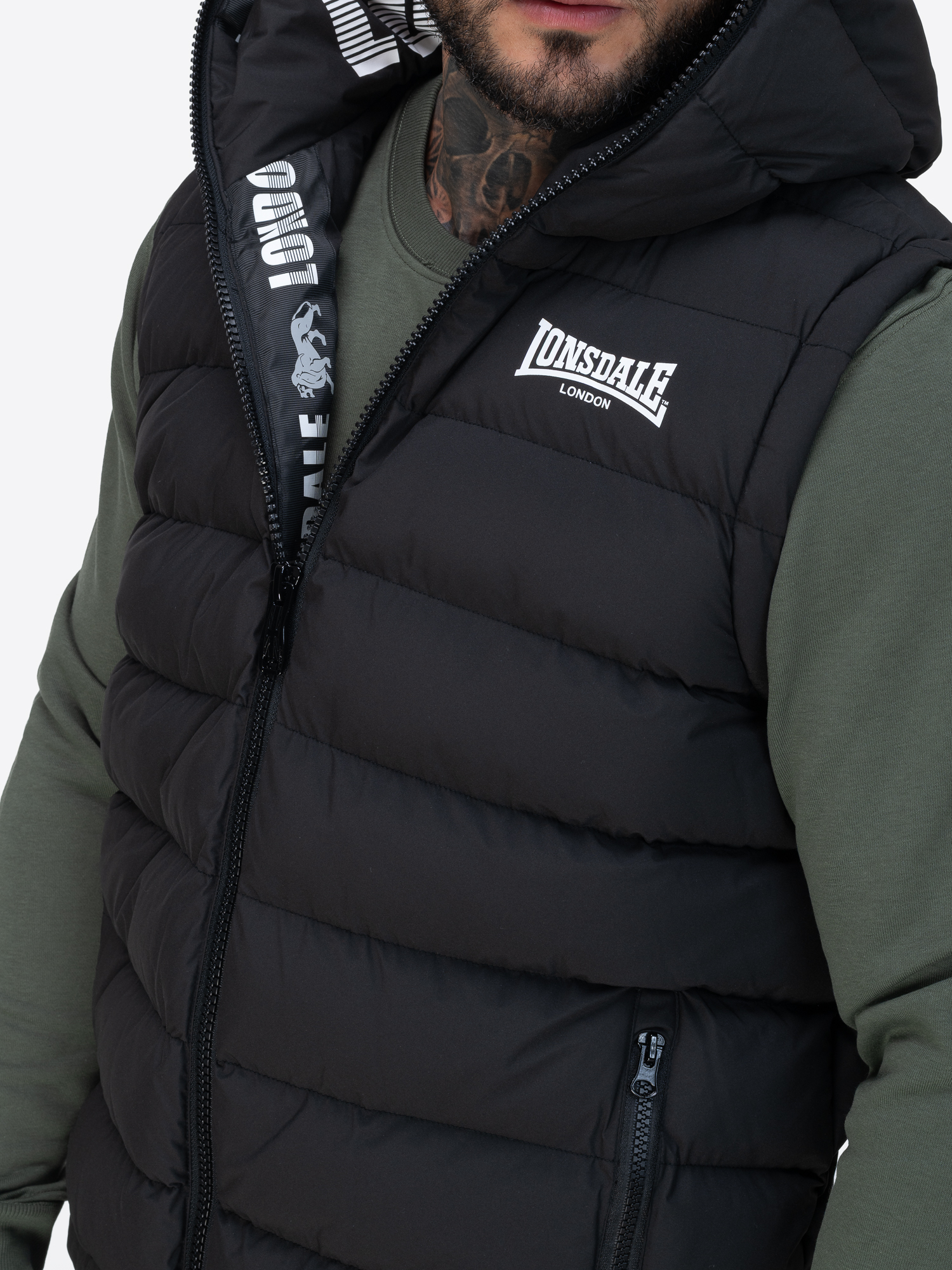 Lonsdale Men's hooded vest regular fit