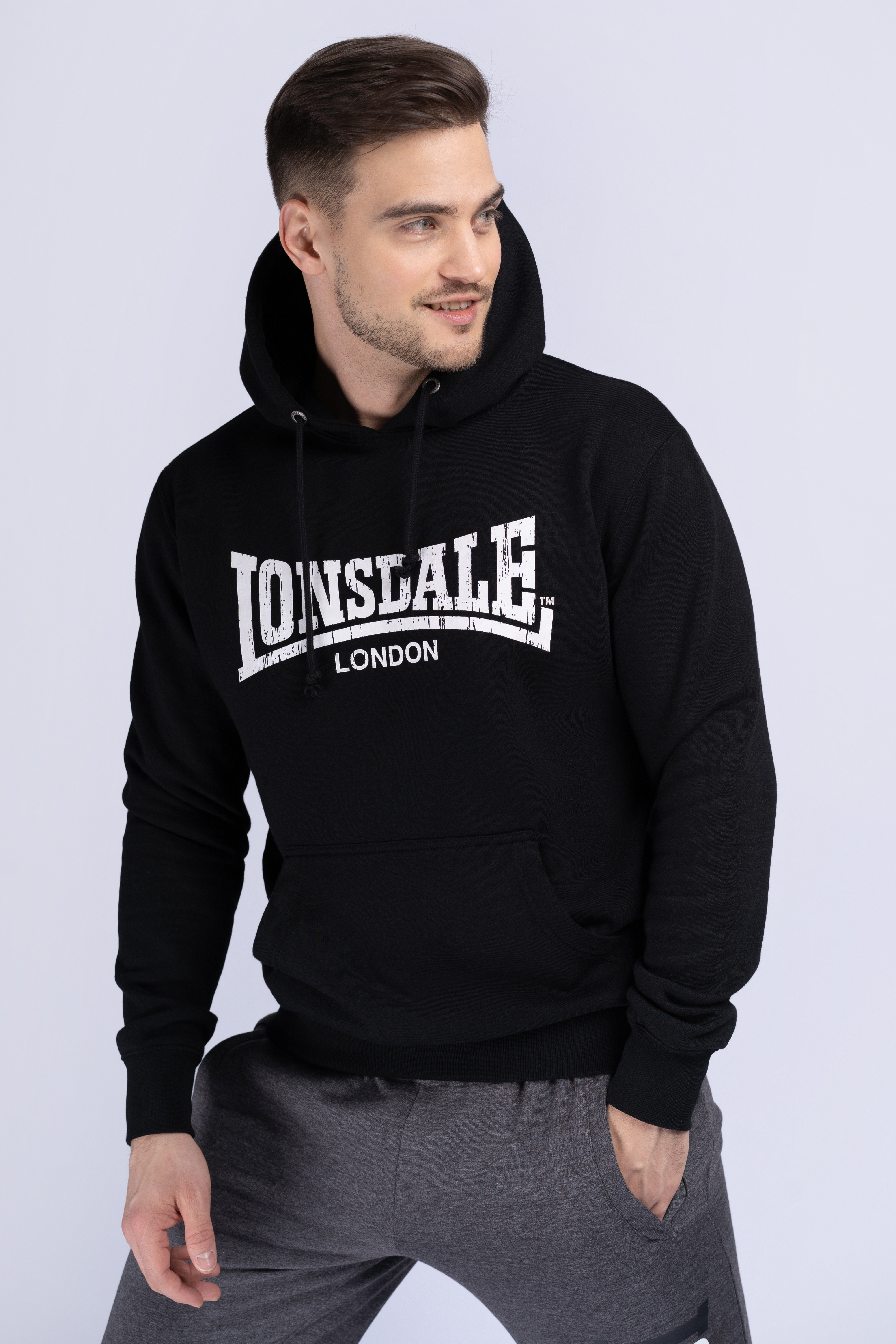 Hanorac barbati, Lonsdale 113863-Black/White