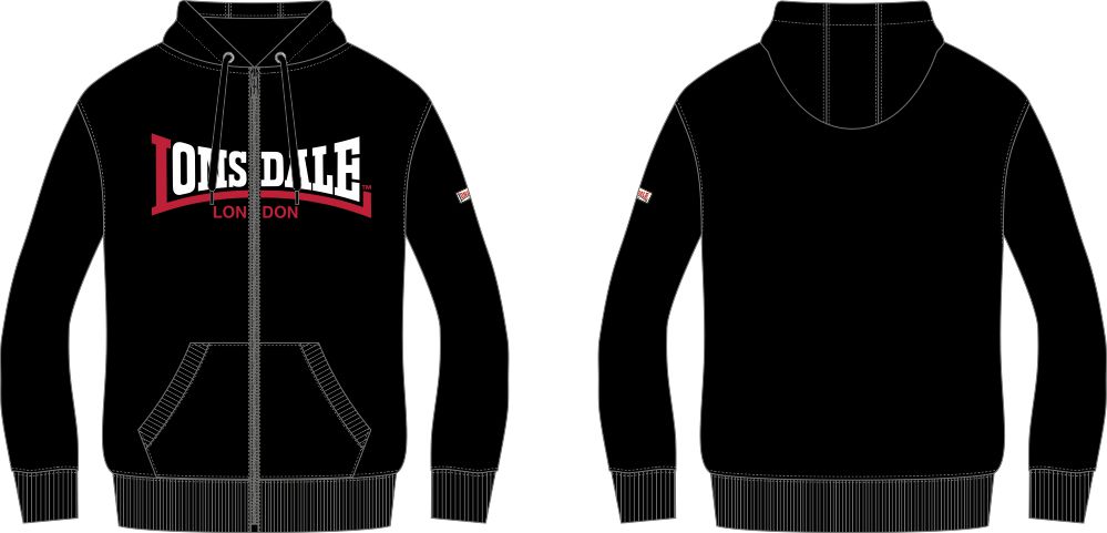 Lonsdale Mens hooded zipsweat jacket regular fit