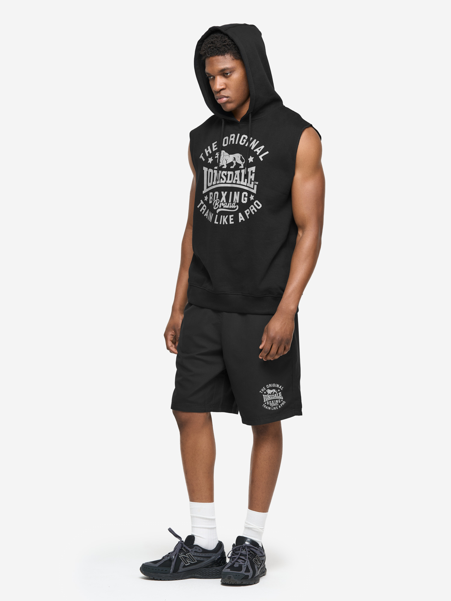 Lonsdale Men's sleeveless hoodie &amp; shorts set regular fit