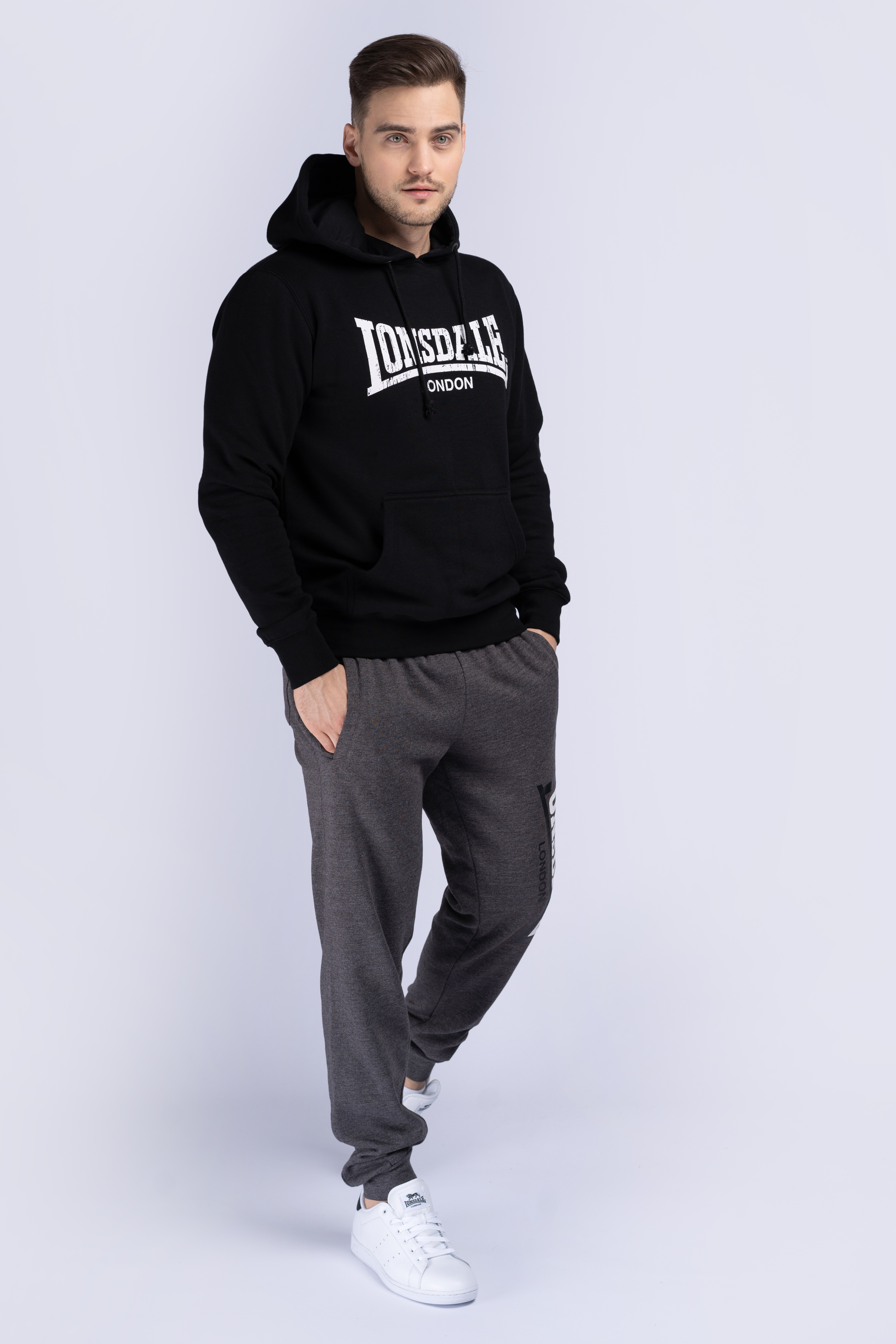 Hanorac barbati, Lonsdale 113863-Black/White