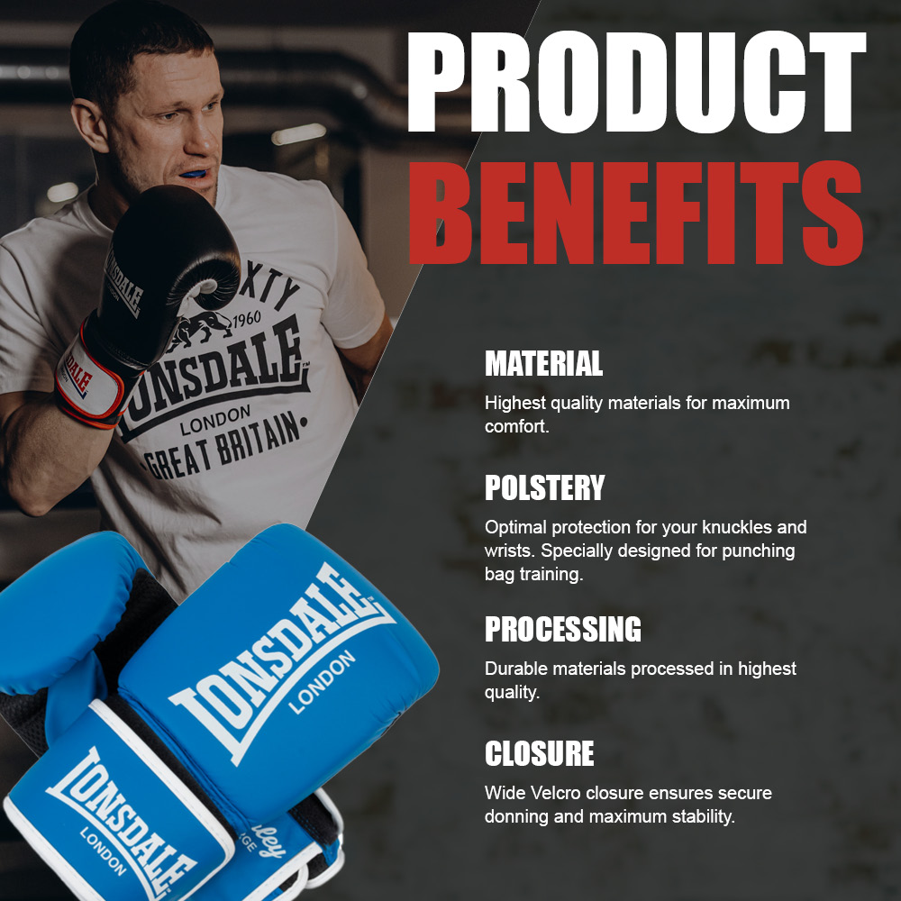 Lonsdale Artificial leather boxing bag gloves