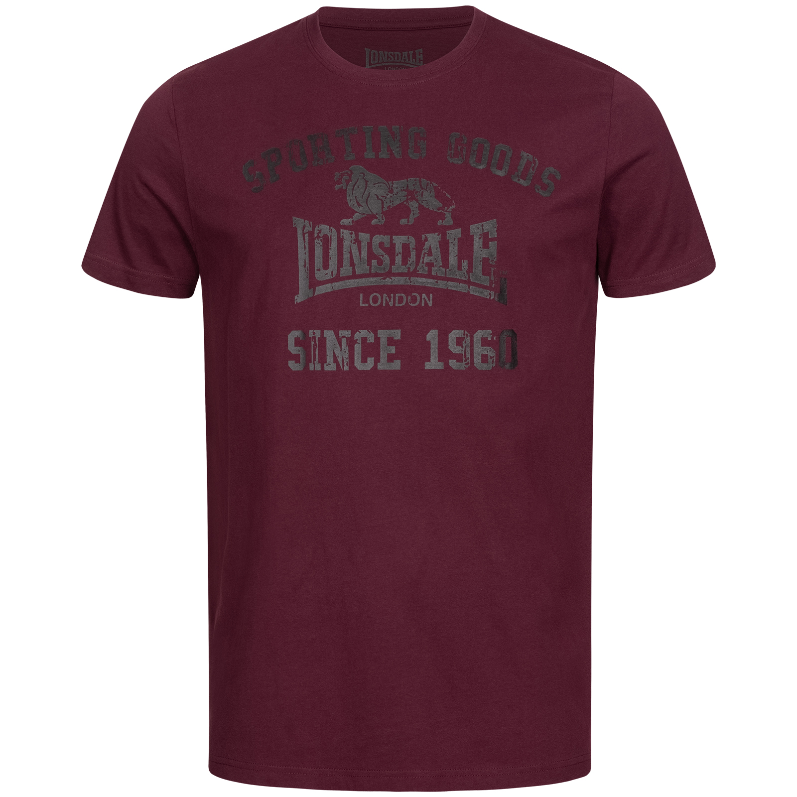 Tricou barbati, Lonsdale 115086-Black/Oxblood
