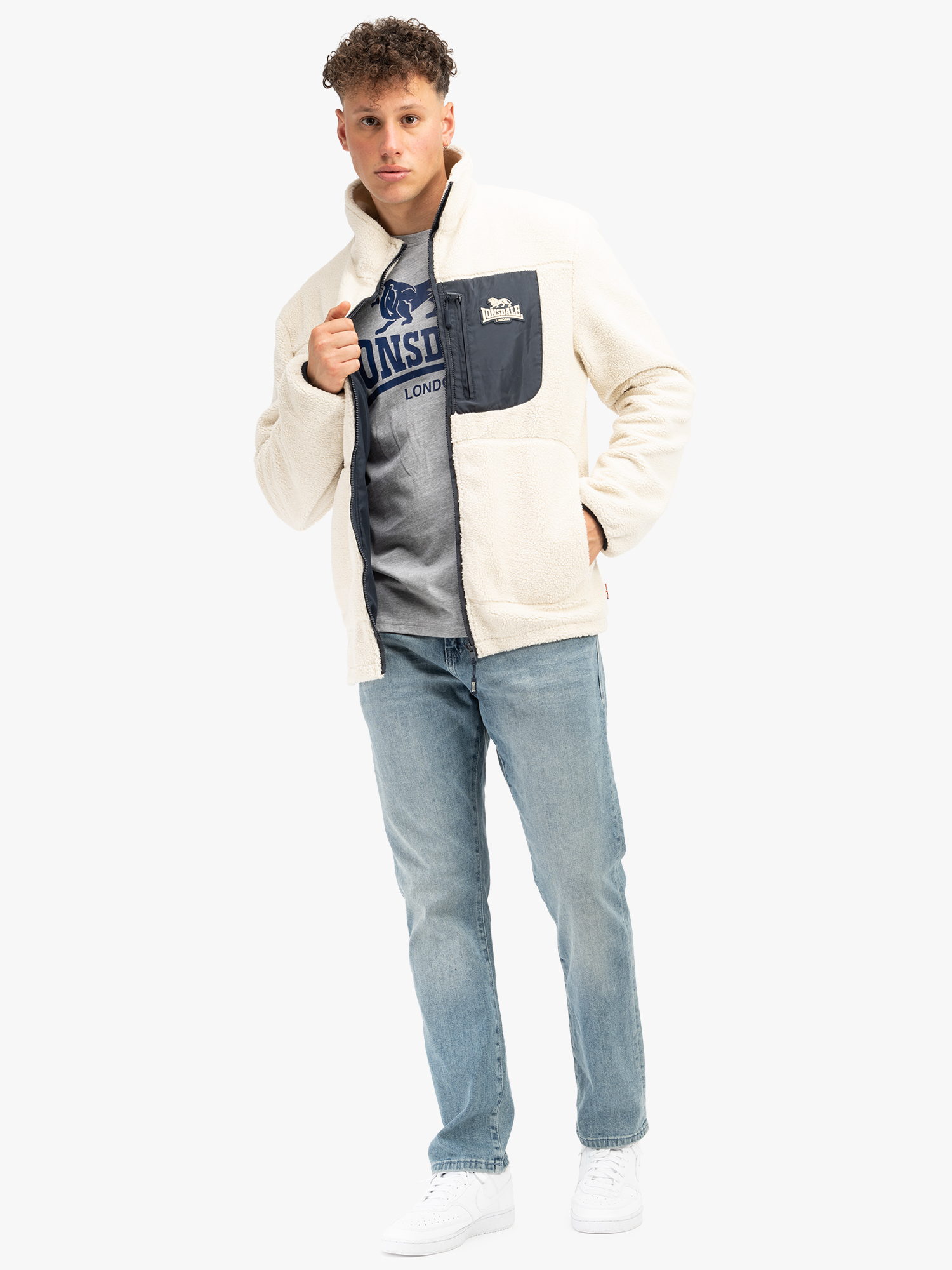 Lonsdale Men's sherpa jacket regular fit