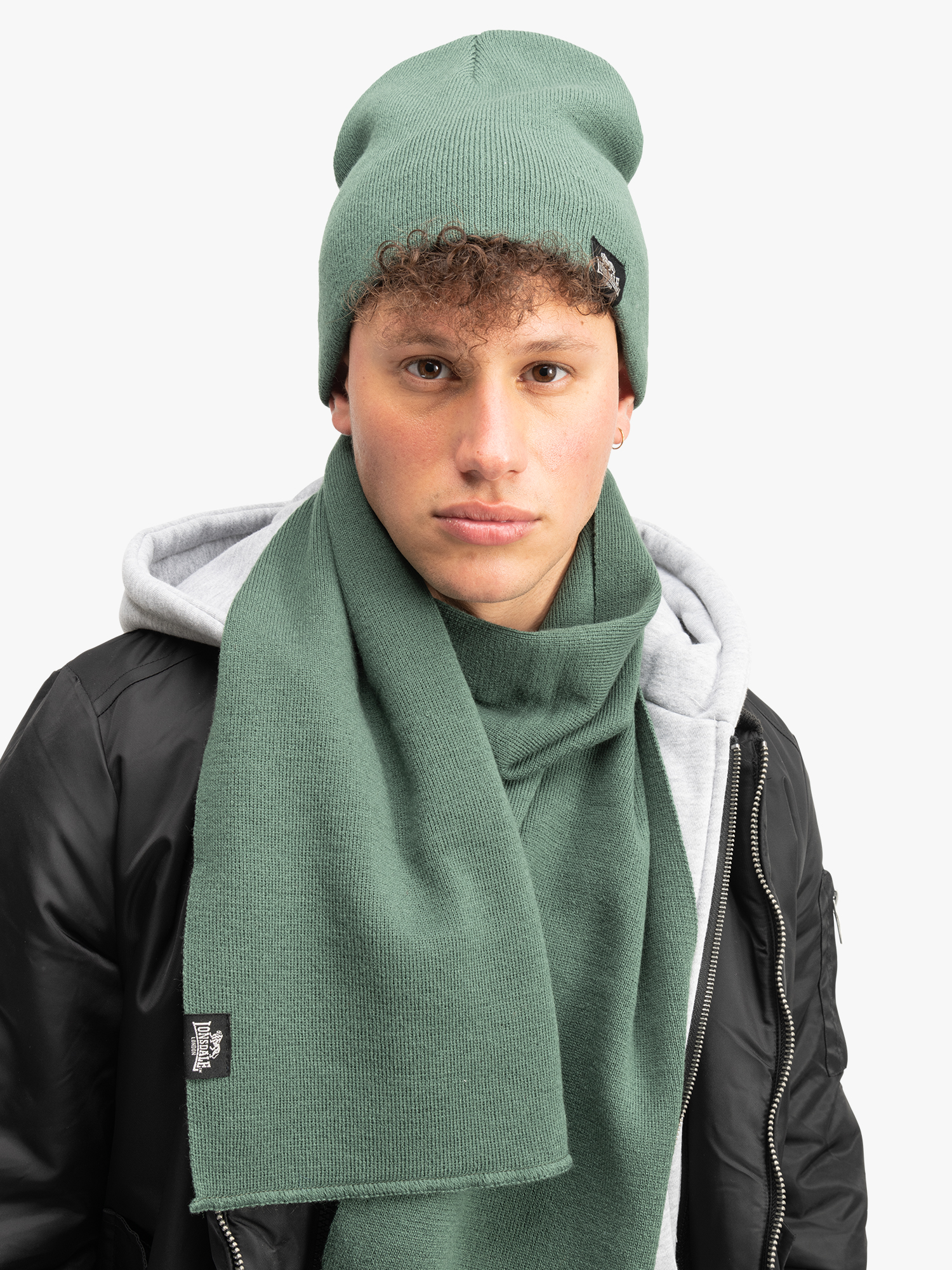 Lonsdale Unisex scarf and beanie set